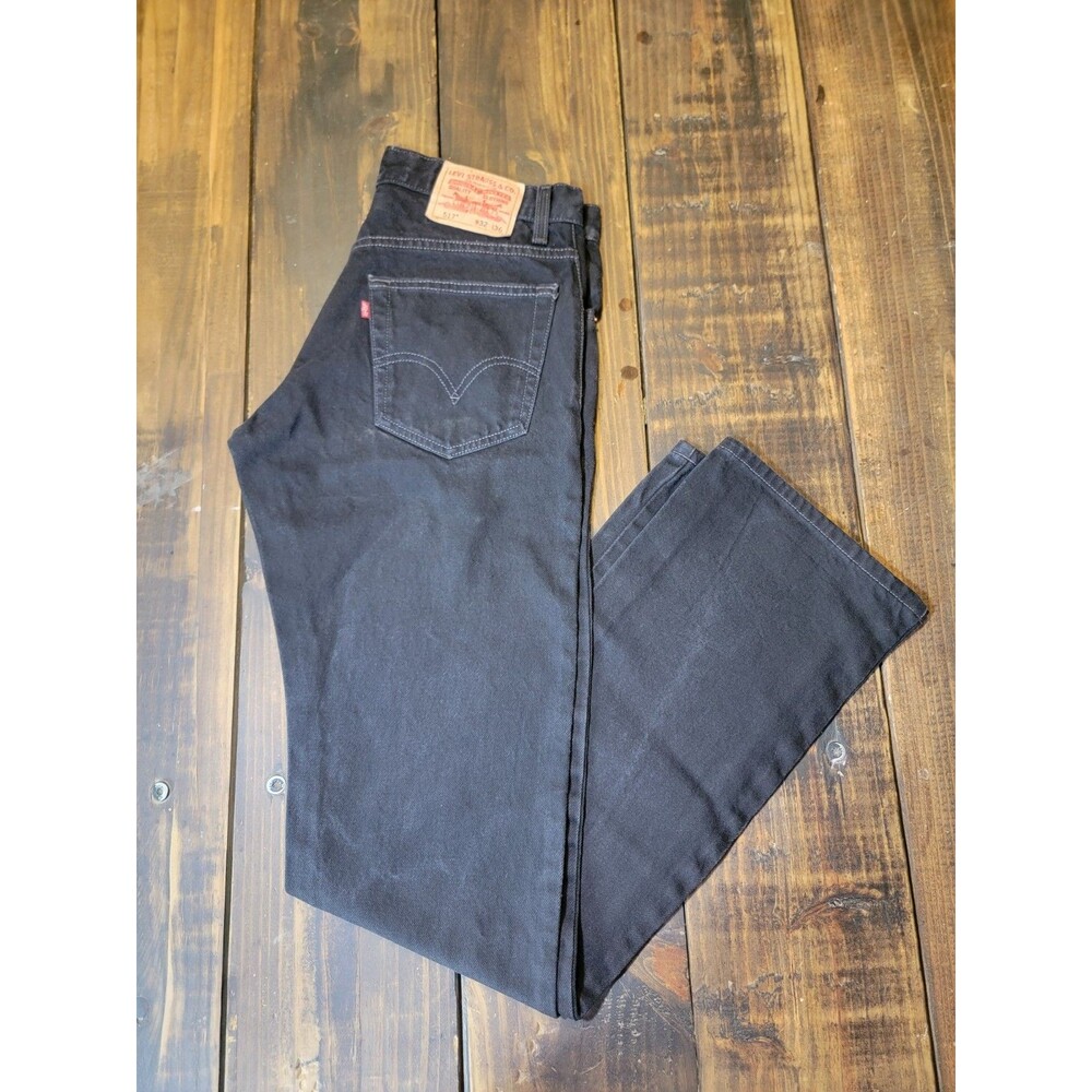Levi’s 517 Bootcut Jeans Black Cotton Vintage Rock Western Cowboy Men's 32X36
